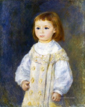 ピエール=オーギュスト・ルノワール Painting - 白い服を着た子供 ピエール・オーギュスト・ルノワール